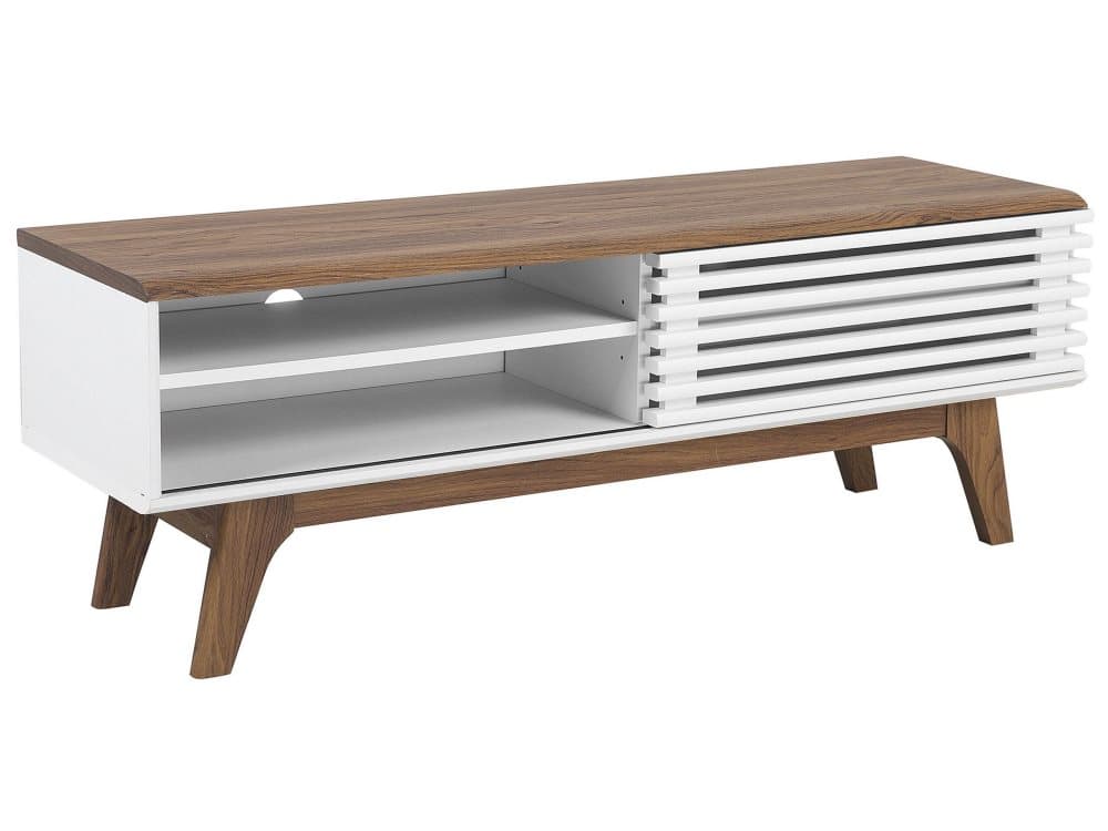 TV bänk vit/mörkbrun TOLEDO