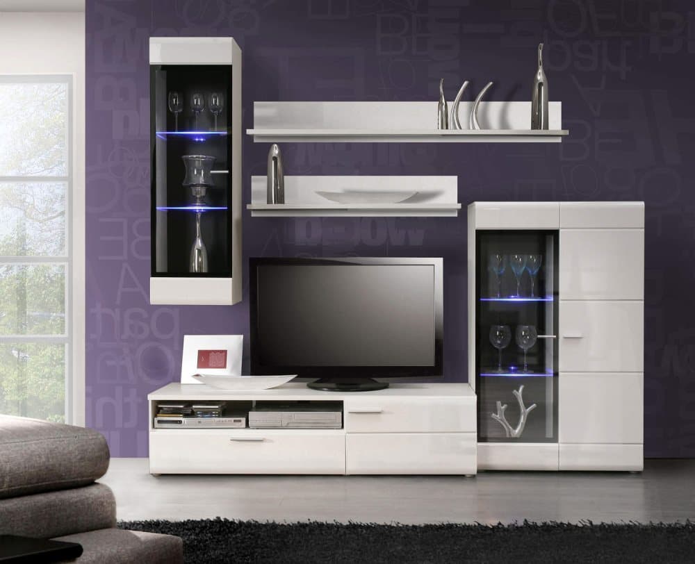 TV-MÖBELSET PHANTOM 227 VIT MED LED