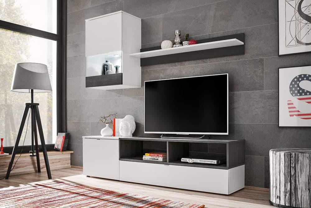MINI TV-MÖBELSET 175 VIT/GRÅ
