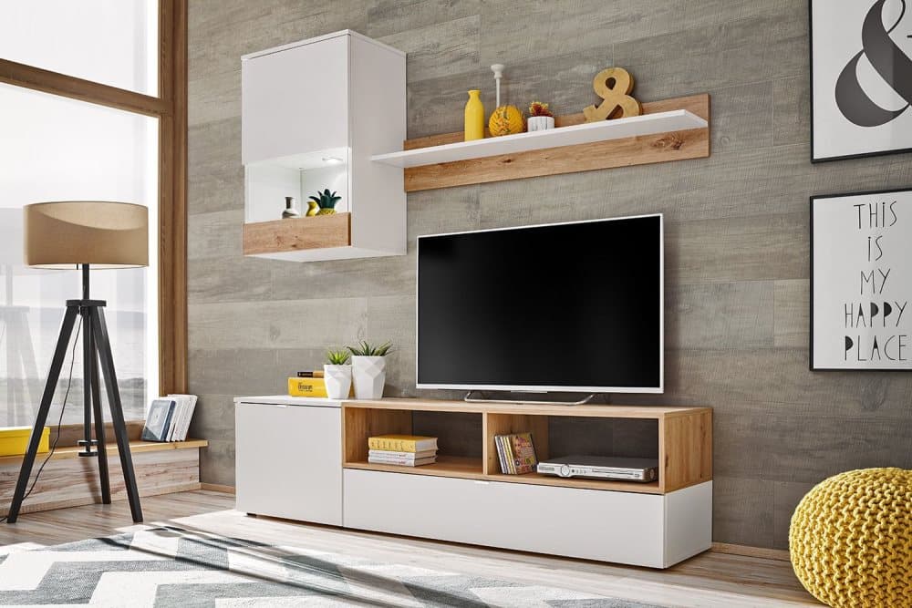 MINI TV-MÖBELSET 175 VIT/EK