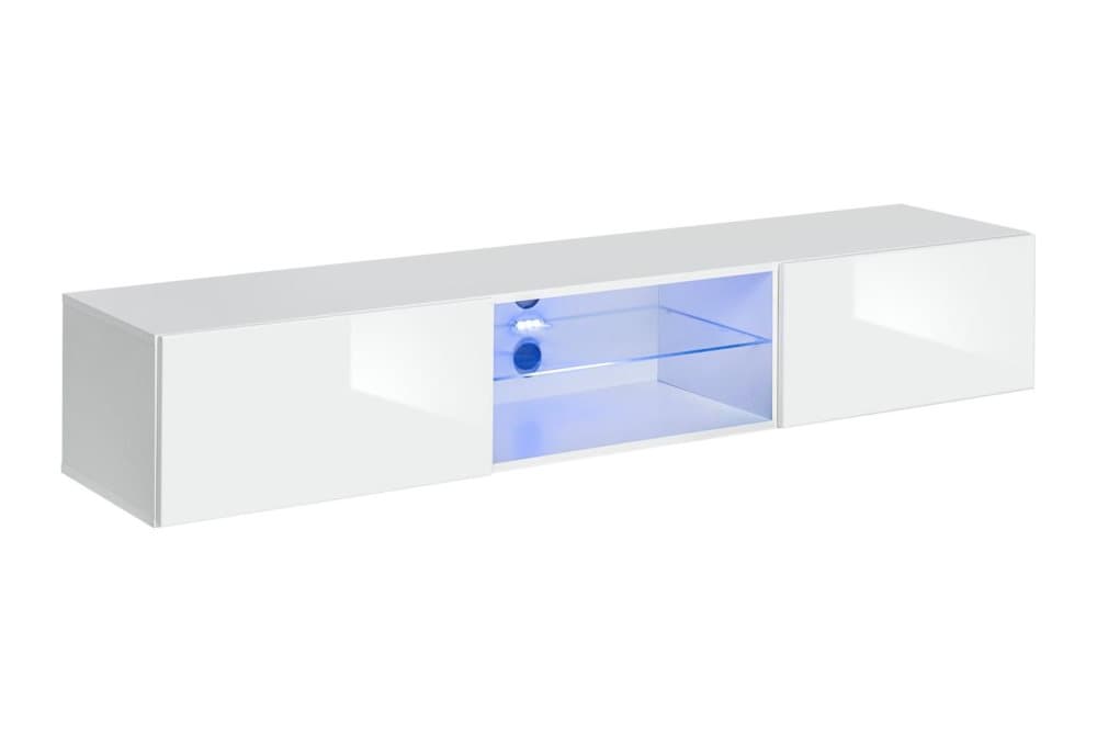 SWITCH TV-bänk 180x30x40 VIT MED LED