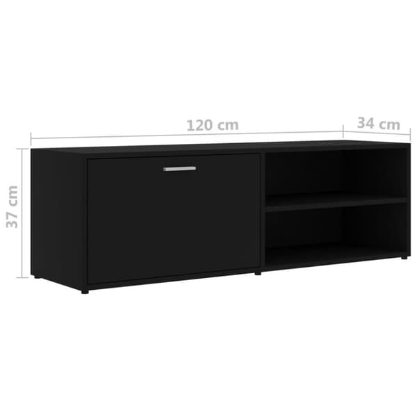 vidaXL TV-bänk svart 120x34x37 cm spånskiva