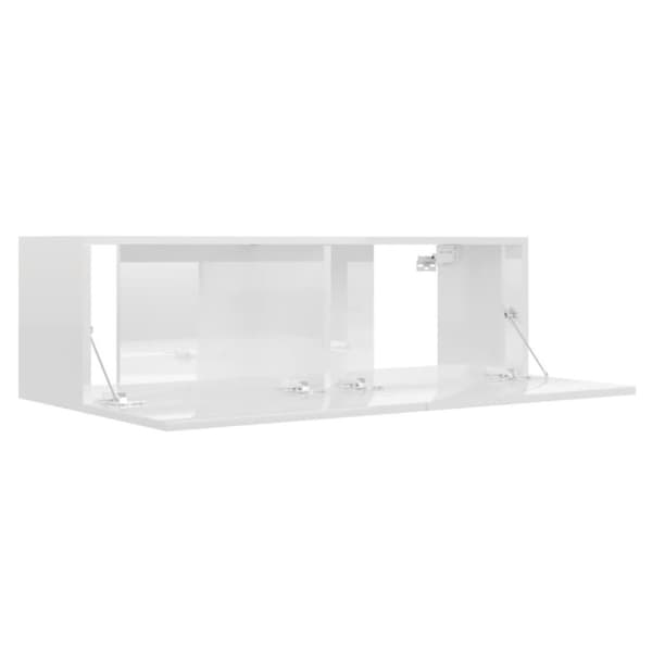 vidaXL TV-bänk vit högglans 100x30x30 cm konstruerat trä