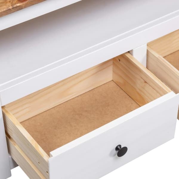 vidaXL TV-bänk hörn vit 93x49x49 cm massiv furu panama