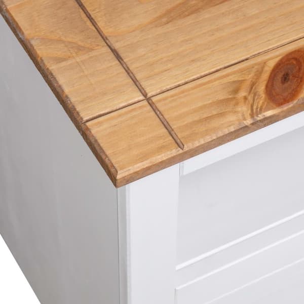 vidaXL TV-bänk hörn vit 93x49x49 cm massiv furu panama