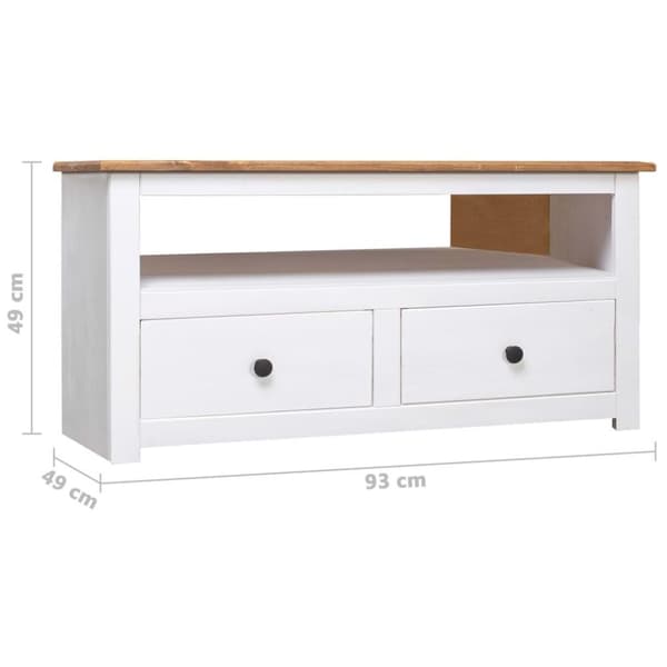 vidaXL TV-bänk hörn vit 93x49x49 cm massiv furu panama