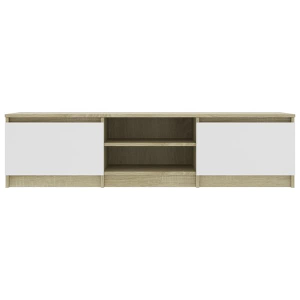 vidaXL TV-bänk vit och sonoma-ek 140x40x35,5 cm konstruerat trä