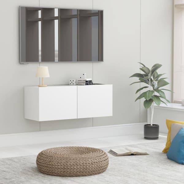 vidaXL TV-benk hvit 80x30x30 cm konstruert tre