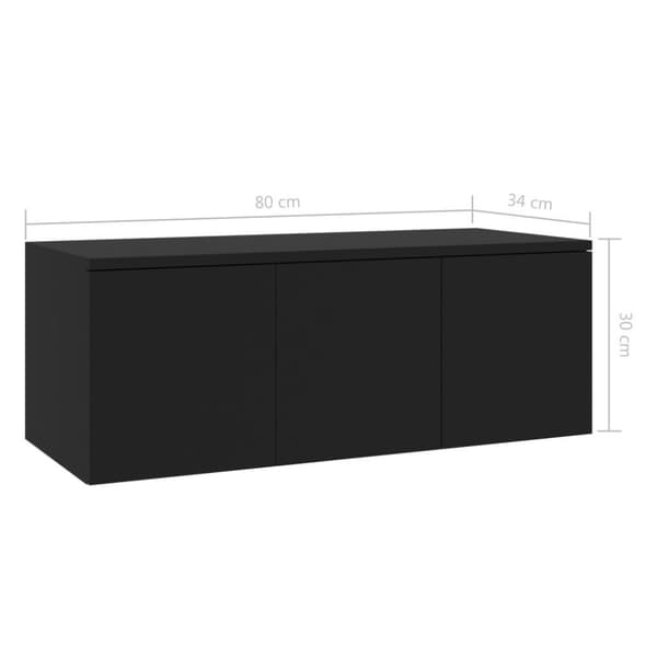 vidaXL TV-bänk svart 80x34x30 cm spånskiva