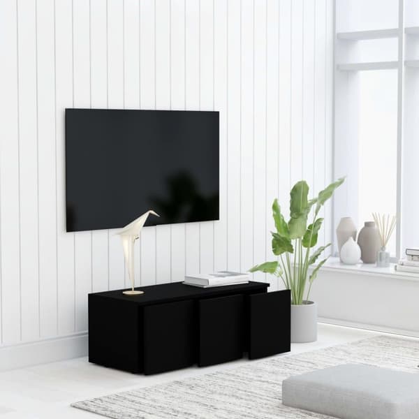 vidaXL tv-skab 80x34x30 cm spånplade sort