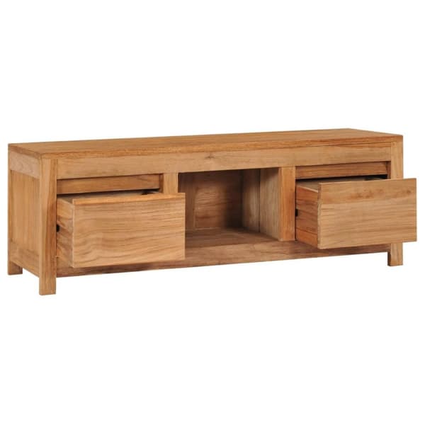 vidaXL tv-bord 100x30x35 cm massivt teaktræ