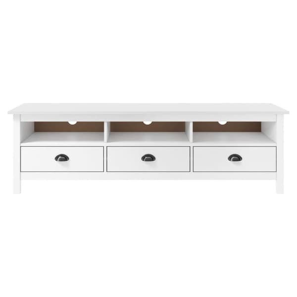 vidaXL TV-bänk Hill vit 158x40x47 cm massiv furu