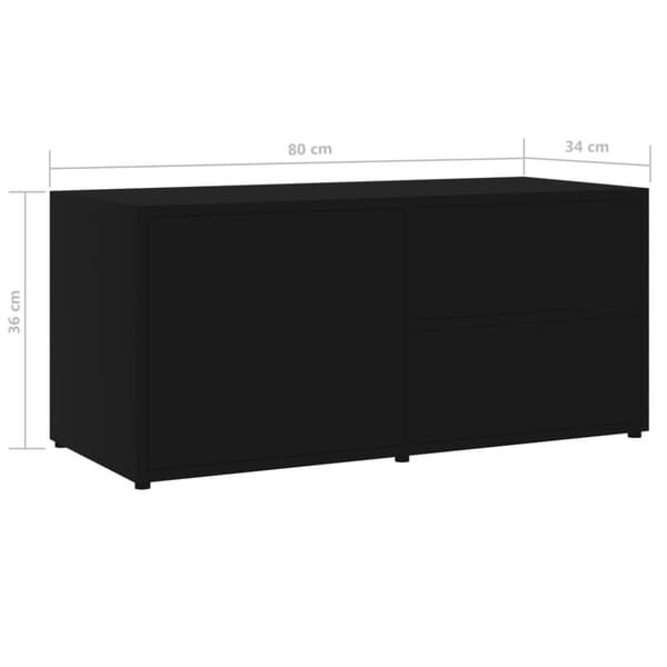 vidaXL TV-benk svart 80x34x36 cm sponplate