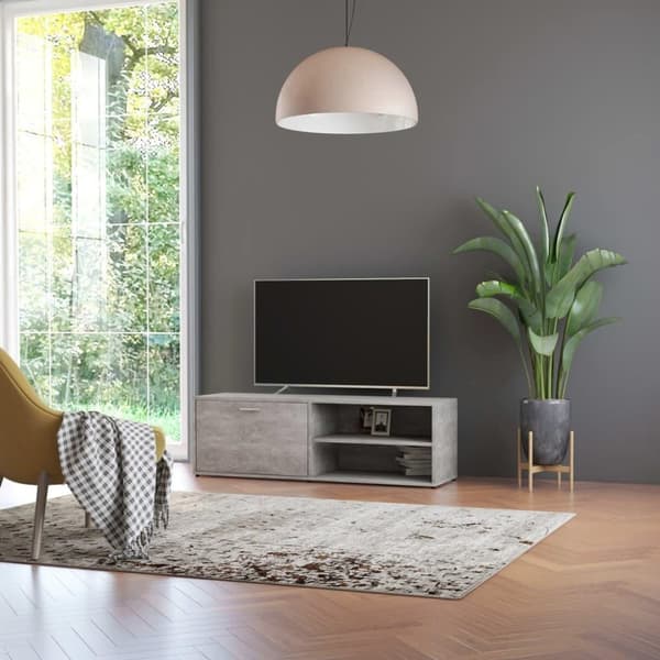 vidaXL TV-benk betonggrå 120x34x37 cm sponplate