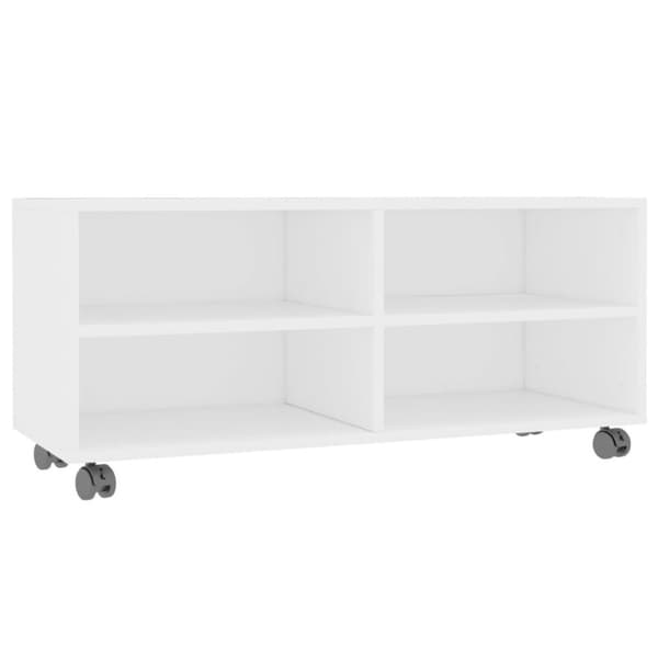 vidaXL tv-skab med hjul 90 x 35 x 35 cm spånplade hvid