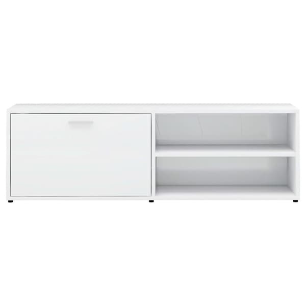 vidaXL TV-bänk vit högglans 120x34x37 cm spånskiva