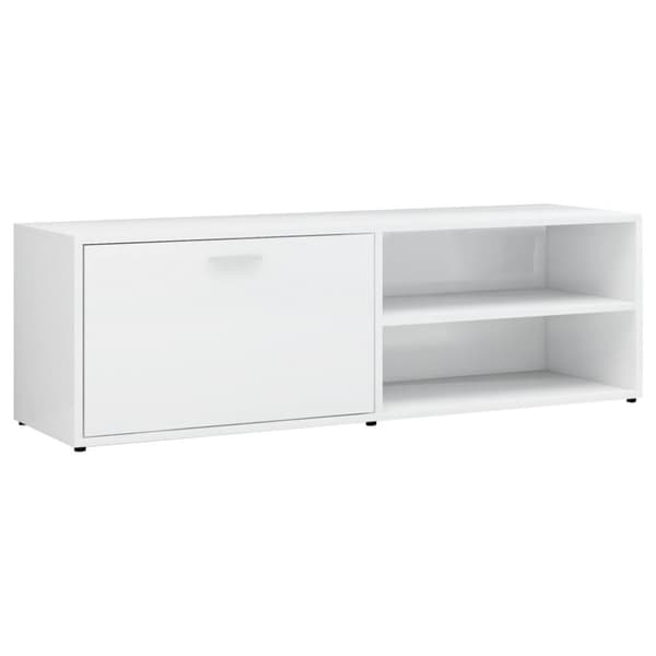 vidaXL TV-bänk vit högglans 120x34x37 cm spånskiva