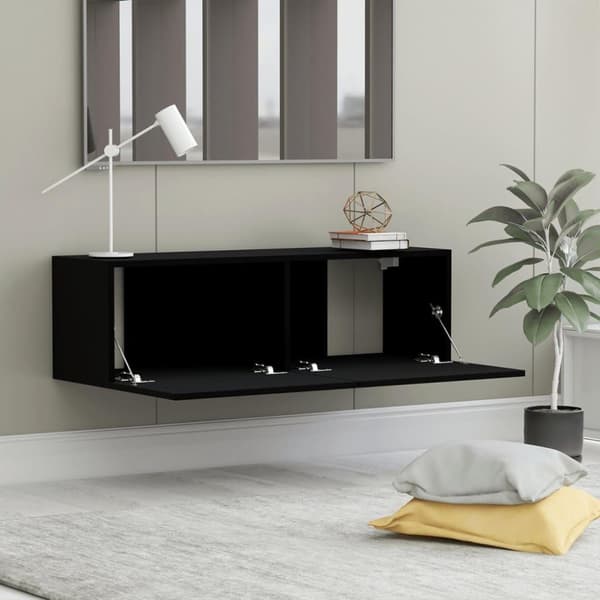 vidaXL TV-benk svart 100x30x30 cm konstruert tre
