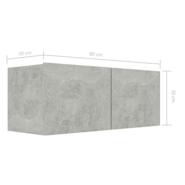 vidaXL TV-benk betonggrå 80x30x30 cm konstruert tre