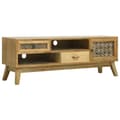Miniatyrbillede 1 af 9: vidaXL tv-bord 120x30x42 cm udskåret design træ brun