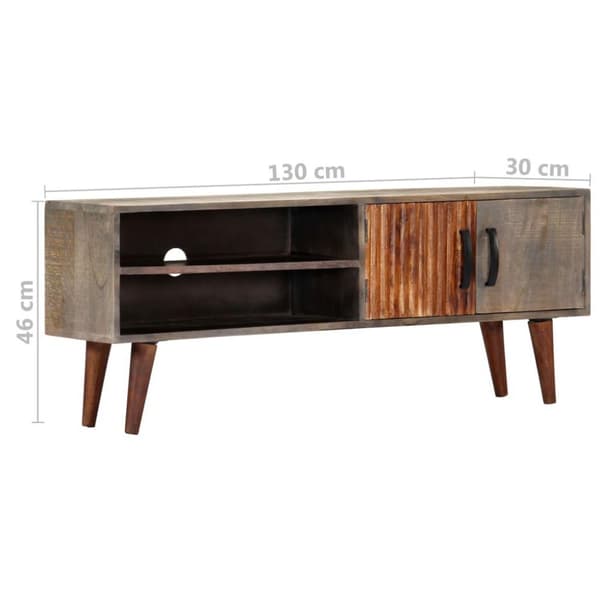 vidaXL tv-skab 130x30x46 cm massivt ru mangotræ