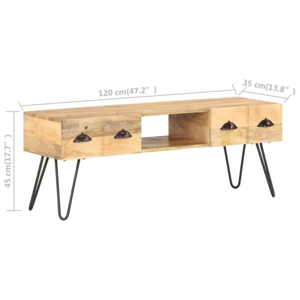 vidaXL TV-benk 120x35x45 cm heltre mango