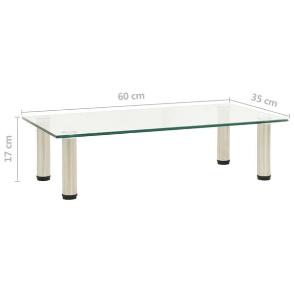 vidaXL tv-bord 60x35x17 cm hærdet glas transparent