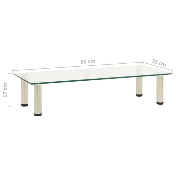 vidaXL TV-taso läpinäkyvä 80x35x17 cm karkaistu lasi