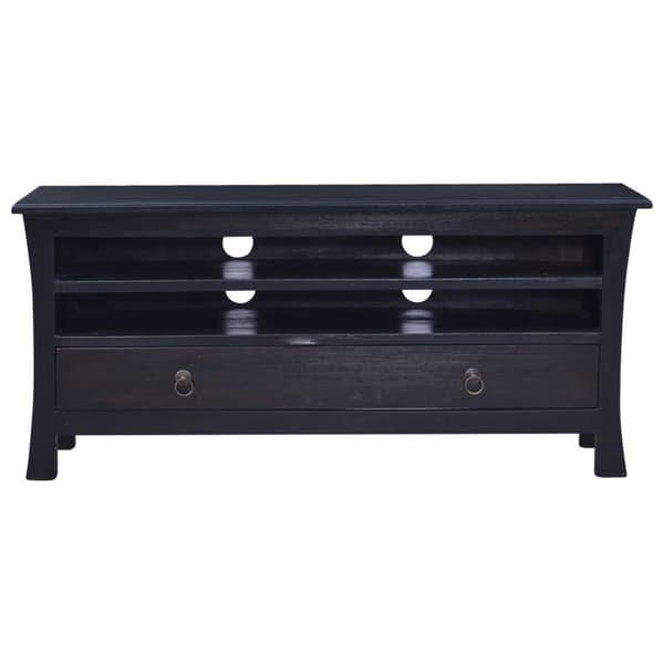 vidaXL TV-bänk ljus svart 100x30x45 cm massiv mahogny
