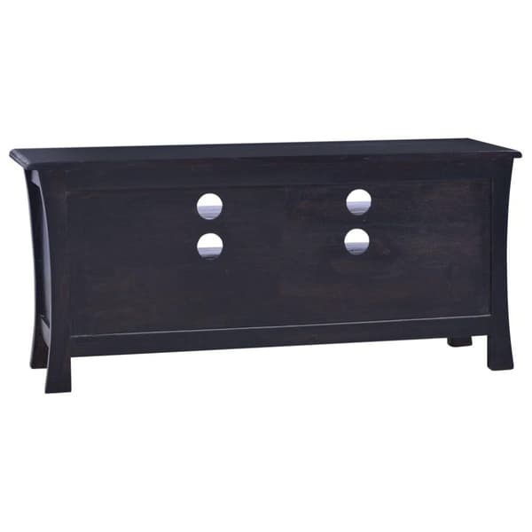 vidaXL TV-bänk ljus svart 100x30x45 cm massiv mahogny