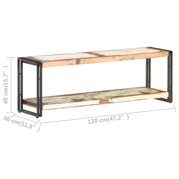 vidaXL TV-bänk 120x30x40 cm massivt återvunnet trä