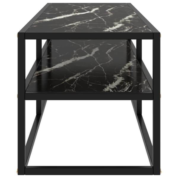 vidaXL Tv-bänk svart med svart marmor glas 120x40x40 cm