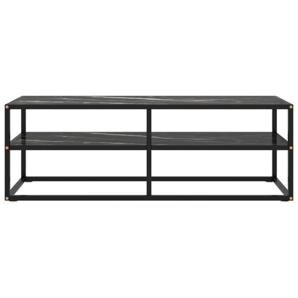 vidaXL Tv-bänk svart med svart marmor glas 120x40x40 cm