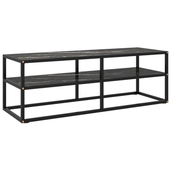 vidaXL Tv-bänk svart med svart marmor glas 120x40x40 cm