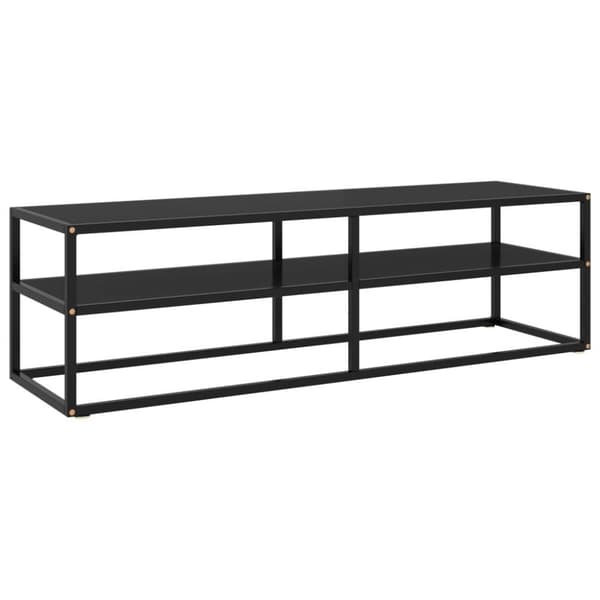 vidaXL TV-benk svart med svart glass 140x40x40 cm