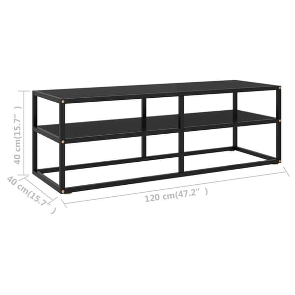 vidaXL Tv-bänk svart med svart glas 120x40x40 cm