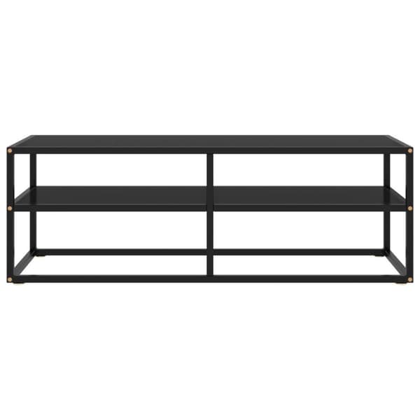 vidaXL Tv-bänk svart med svart glas 120x40x40 cm