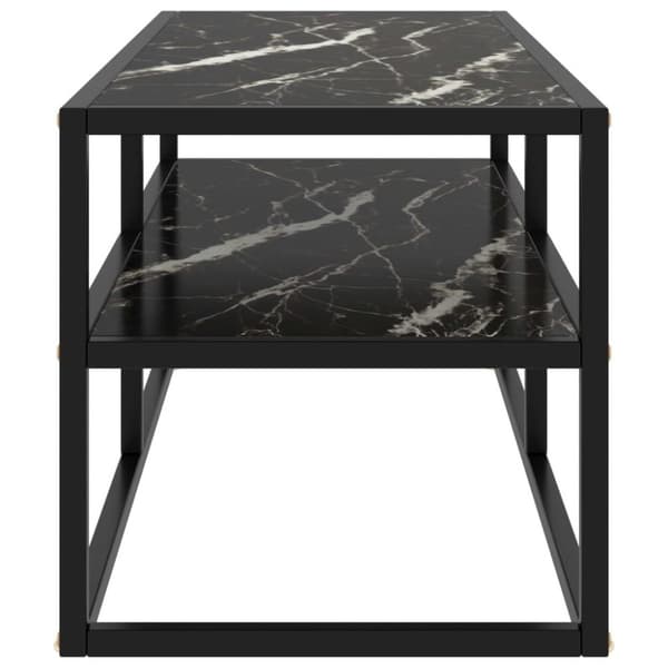 vidaXL tv-bord 100x40x40 cm marmorglas sort