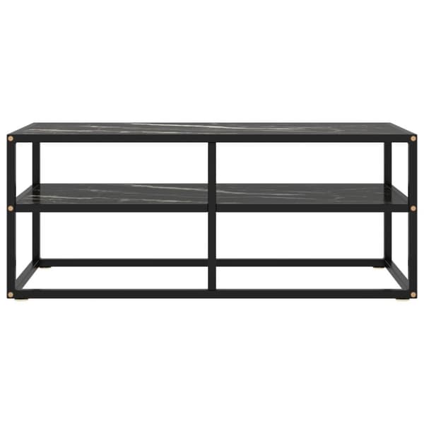 vidaXL tv-bord 100x40x40 cm marmorglas sort