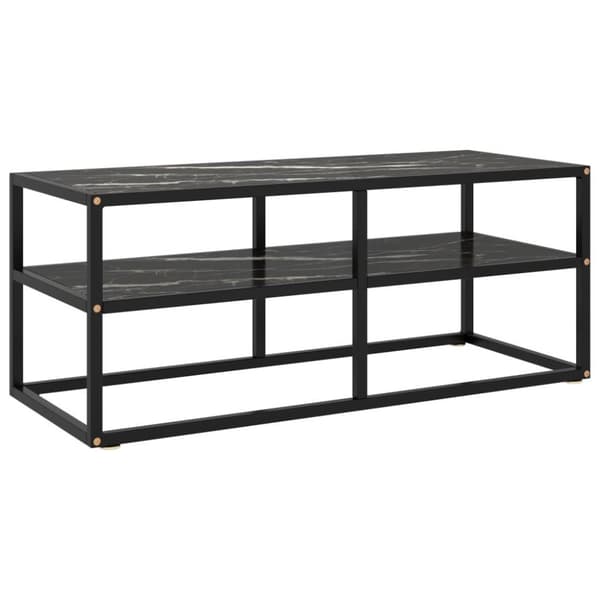 vidaXL tv-bord 100x40x40 cm marmorglas sort
