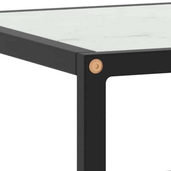 vidaXL tv-bord 100x40x40 cm hvidt marmorglas sort