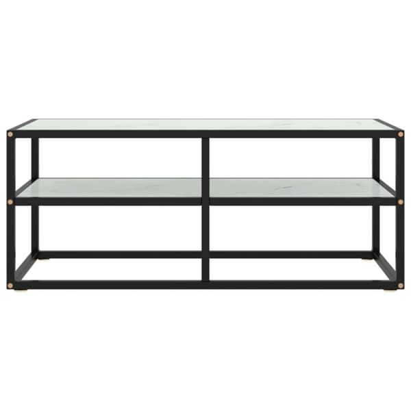 vidaXL tv-bord 100x40x40 cm hvidt marmorglas sort