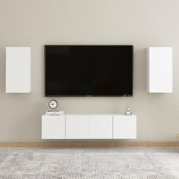 vidaXL tv-borde 2 stk. 30,5x30x60 cm konstrueret træ hvid