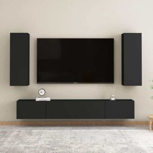 vidaXL TV-taso musta 30,5x30x90 cm lastulevy