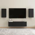 Miniatyrbilde 7 av 11: vidaXL TV-benk svart 30,5x30x60 cm konstruert tre