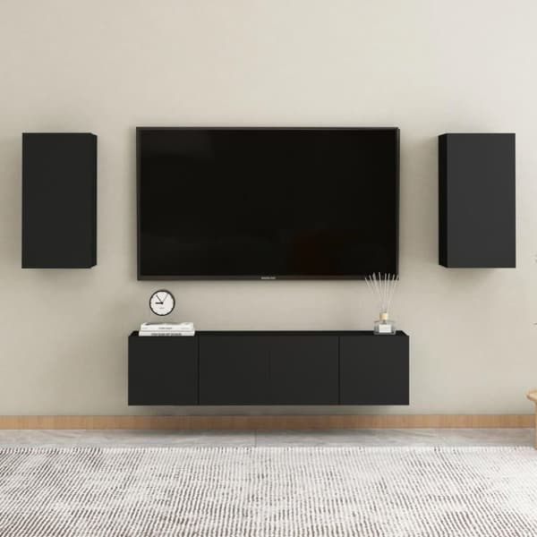 vidaXL TV-benk svart 30,5x30x60 cm konstruert tre
