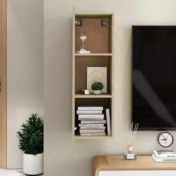 vidaXL tv-bord 30,5x30x90 cm konstrueret træ sonoma-eg