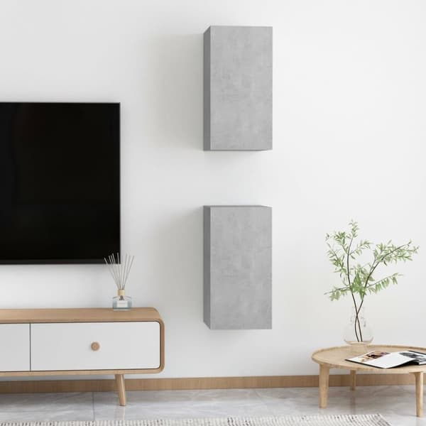 vidaXL tv-borde 2 stk. 30,5x30x60 cm konstrueret træ betongrå