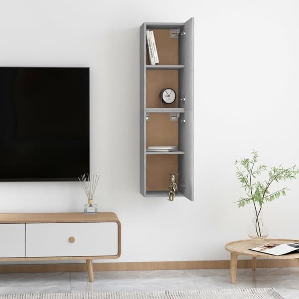 vidaXL tv-borde 2 stk. 30,5x30x60 cm konstrueret træ betongrå