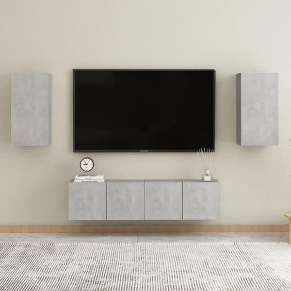 vidaXL tv-borde 2 stk. 30,5x30x60 cm konstrueret træ betongrå